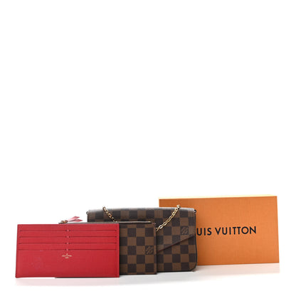 Louis Vuitton Damier Ebene Pochette Felicie Chain Wallet 16 of 16