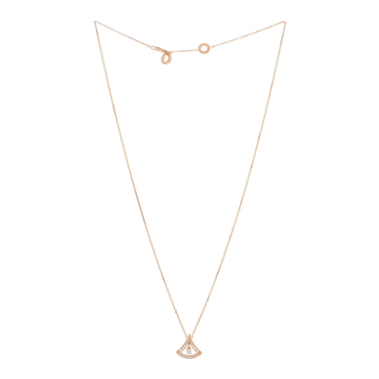 18K Rose Gold Diamond Divas' Dream Openwork Pave Pendant Necklace