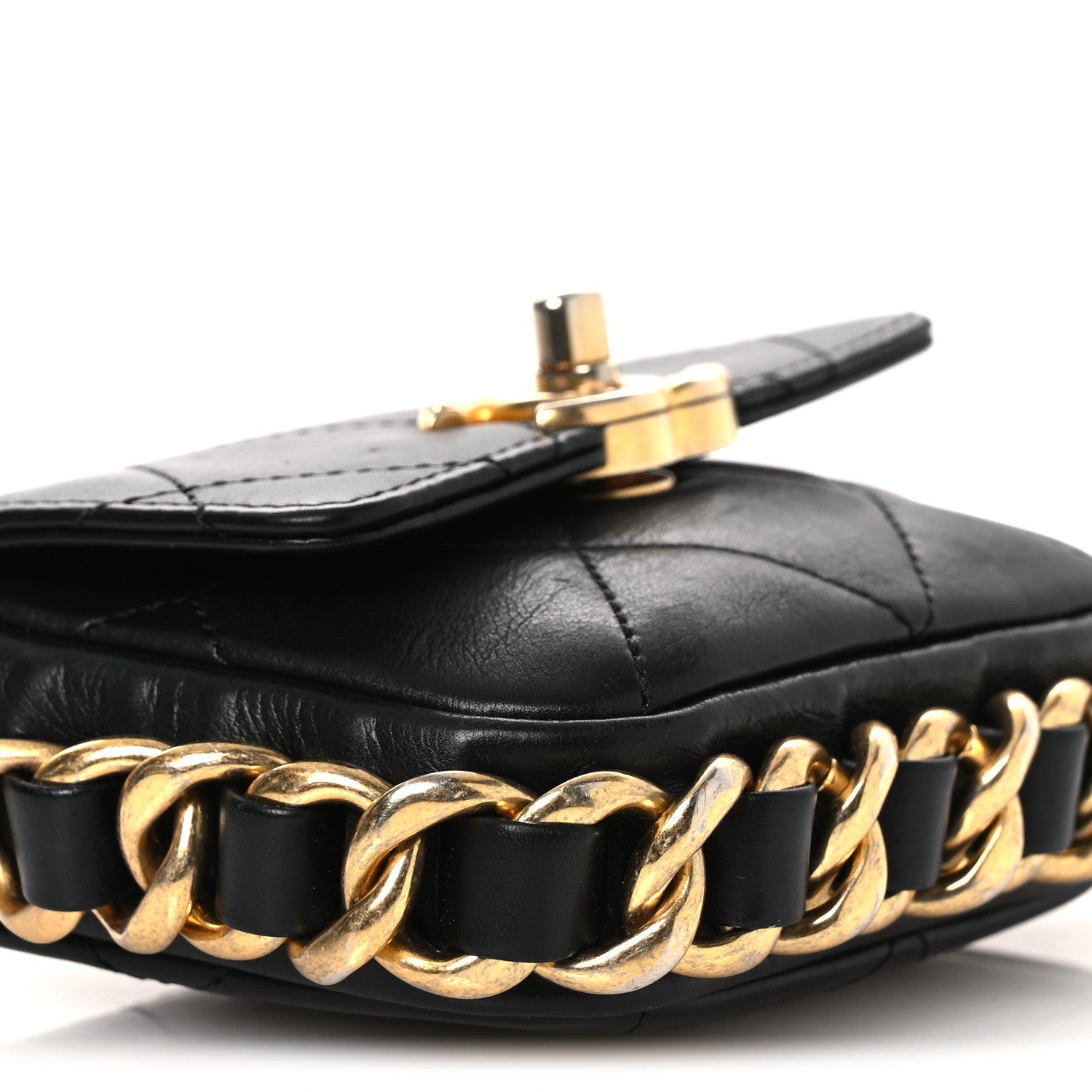小物 CHAIN MINI BAG Chanel Calfskin Quilted Mini Framing Chain Bag Black 1852526