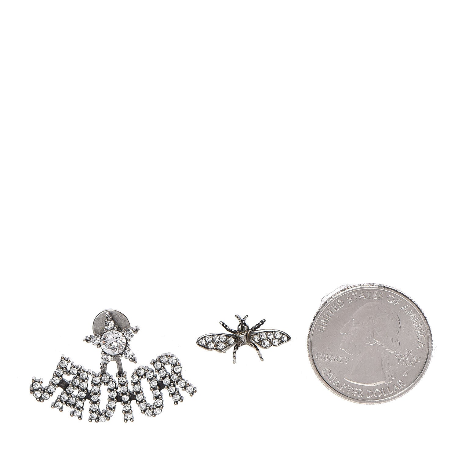Christian Dior Palladium Crystal J'adior Earrings 2 of 5
