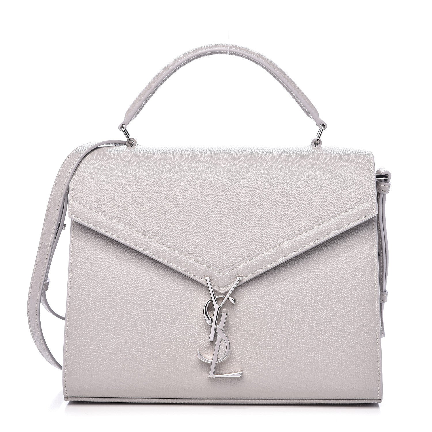 Saint Laurent Grain de Poudre Medium Classic Monogram Cassandra Top Handle Granite 1 of 9