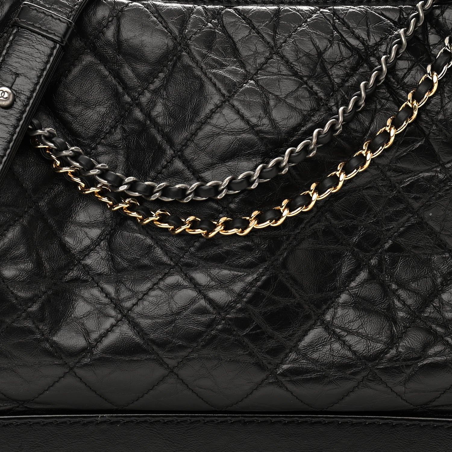 Chanel Aged Calfskin Quilted Large Gabrielle Hobo Black 8 of 10