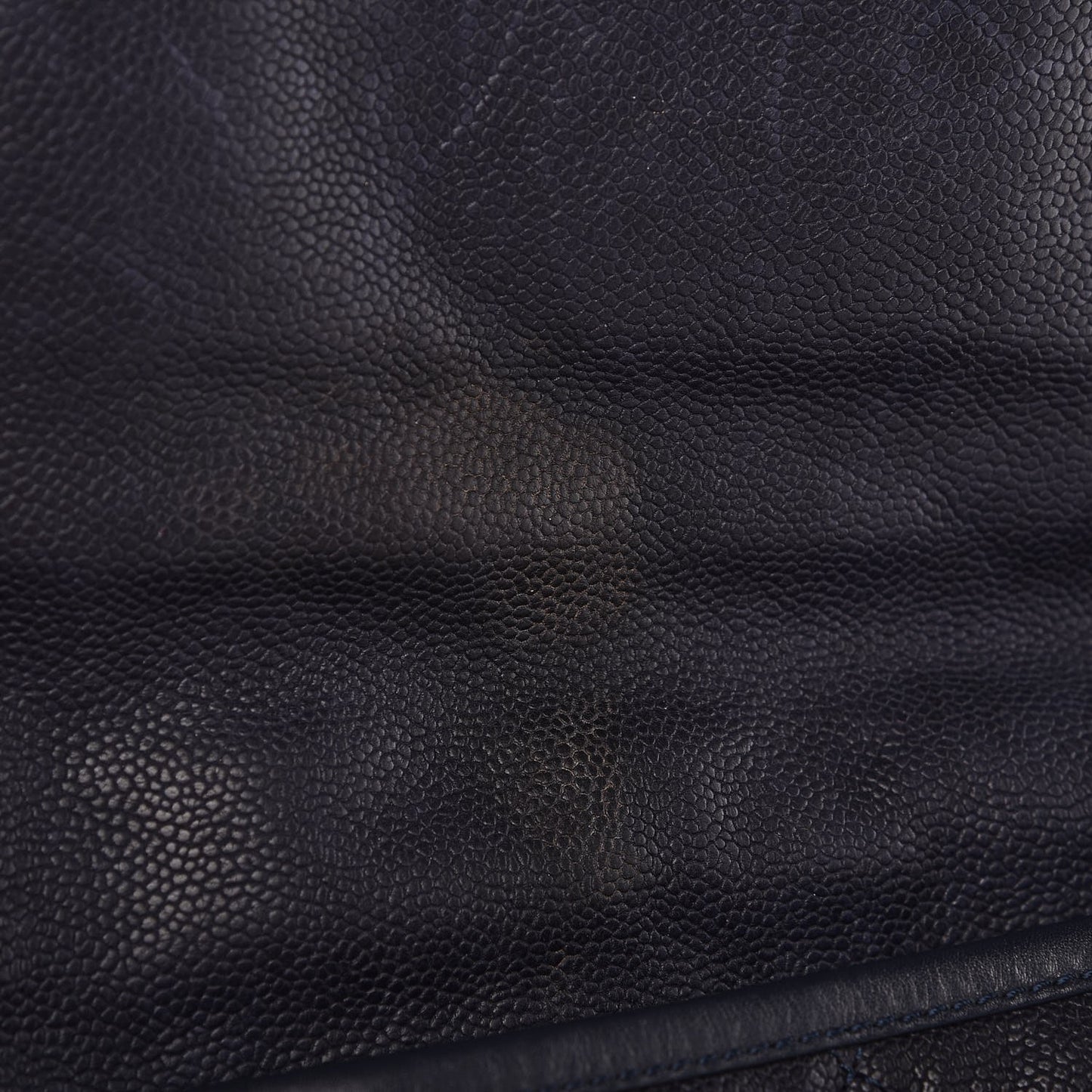 Caviar Quilted Large French Riviera Flap Navy Blue