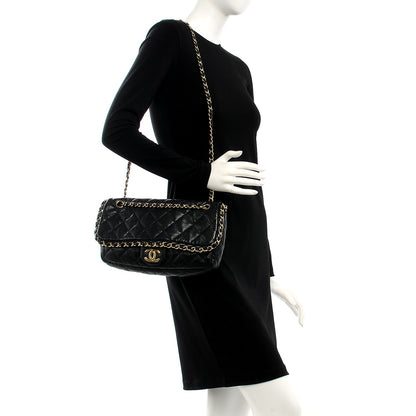 Chanel Calfskin Quilted Medium Chain Me Flap Black 2 of 7