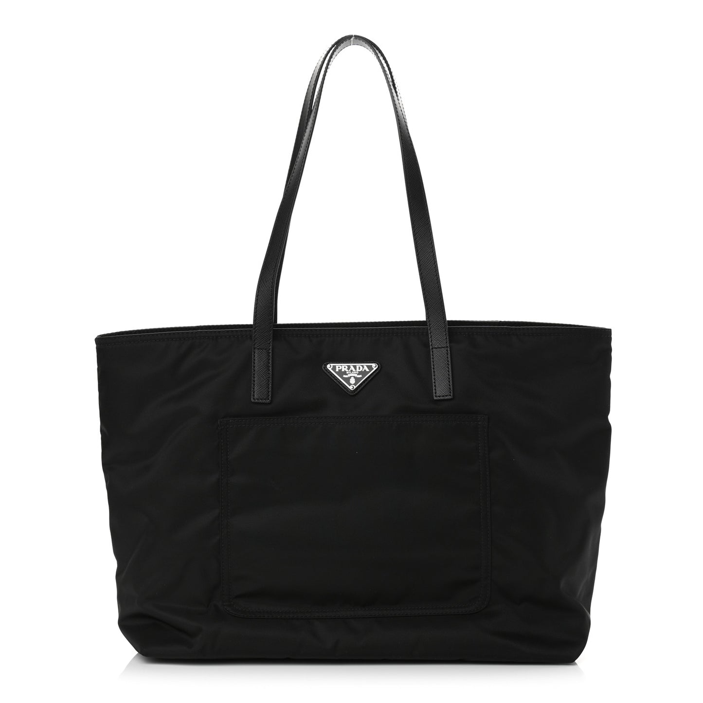 Tessuto Nylon Vela Saffiano Tote Black