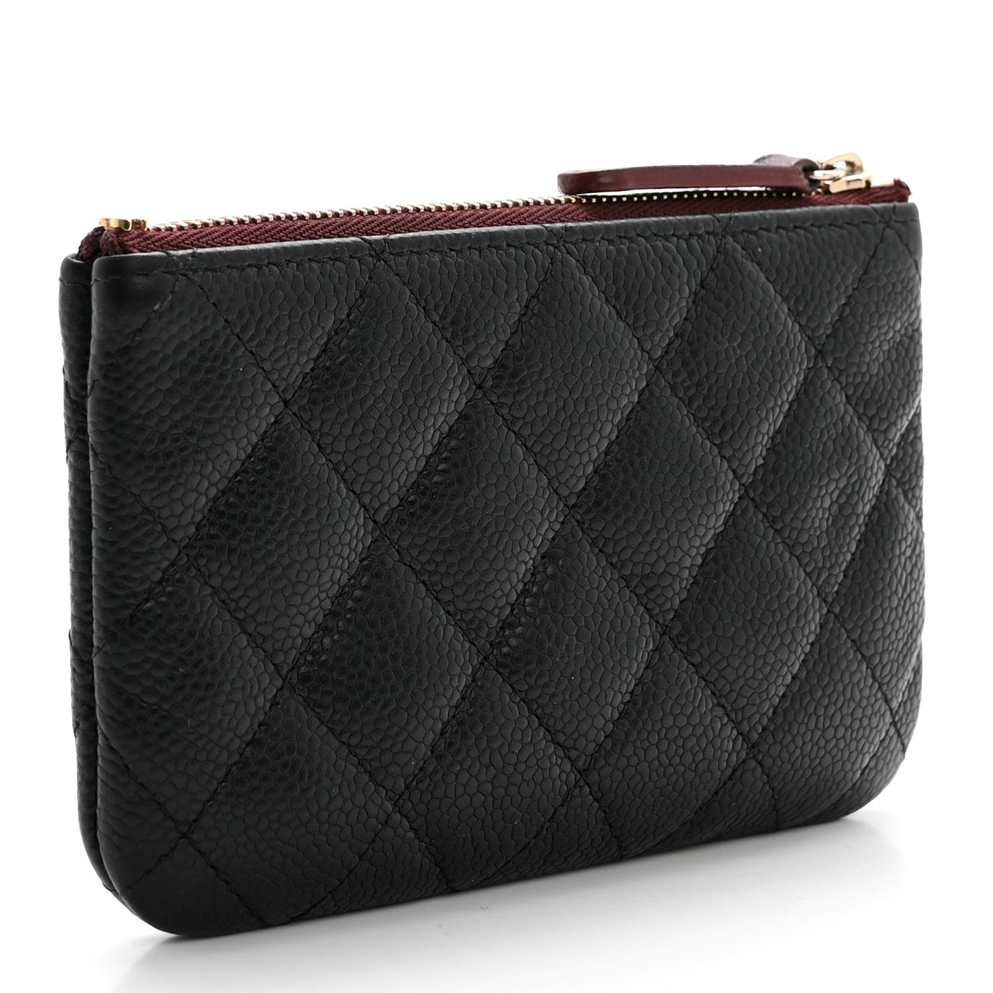 Caviar Quilted Small Cosmetic Case Black