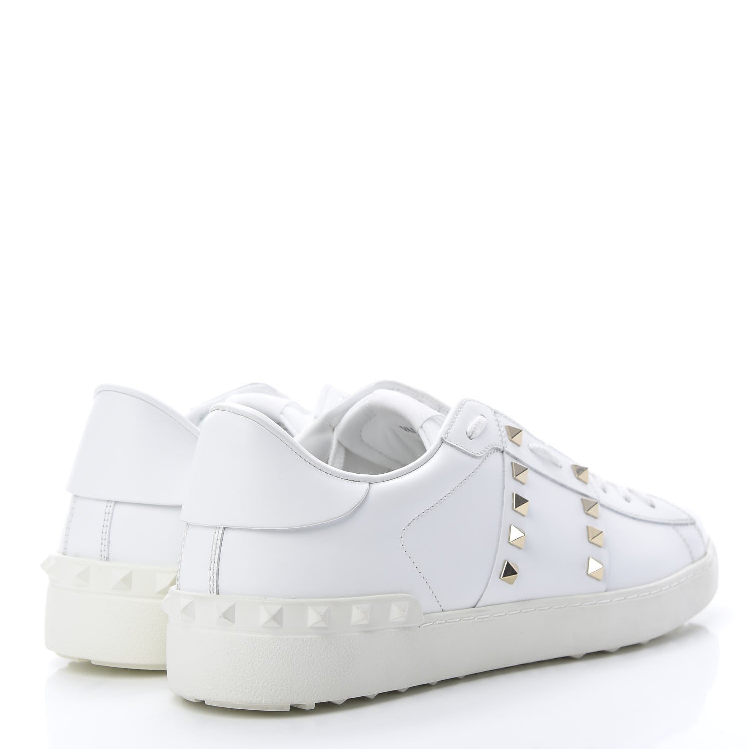 Valentino Garavani Calfskin Mens Rockstud Untitled Open Sneakers 43 White 4 of 10