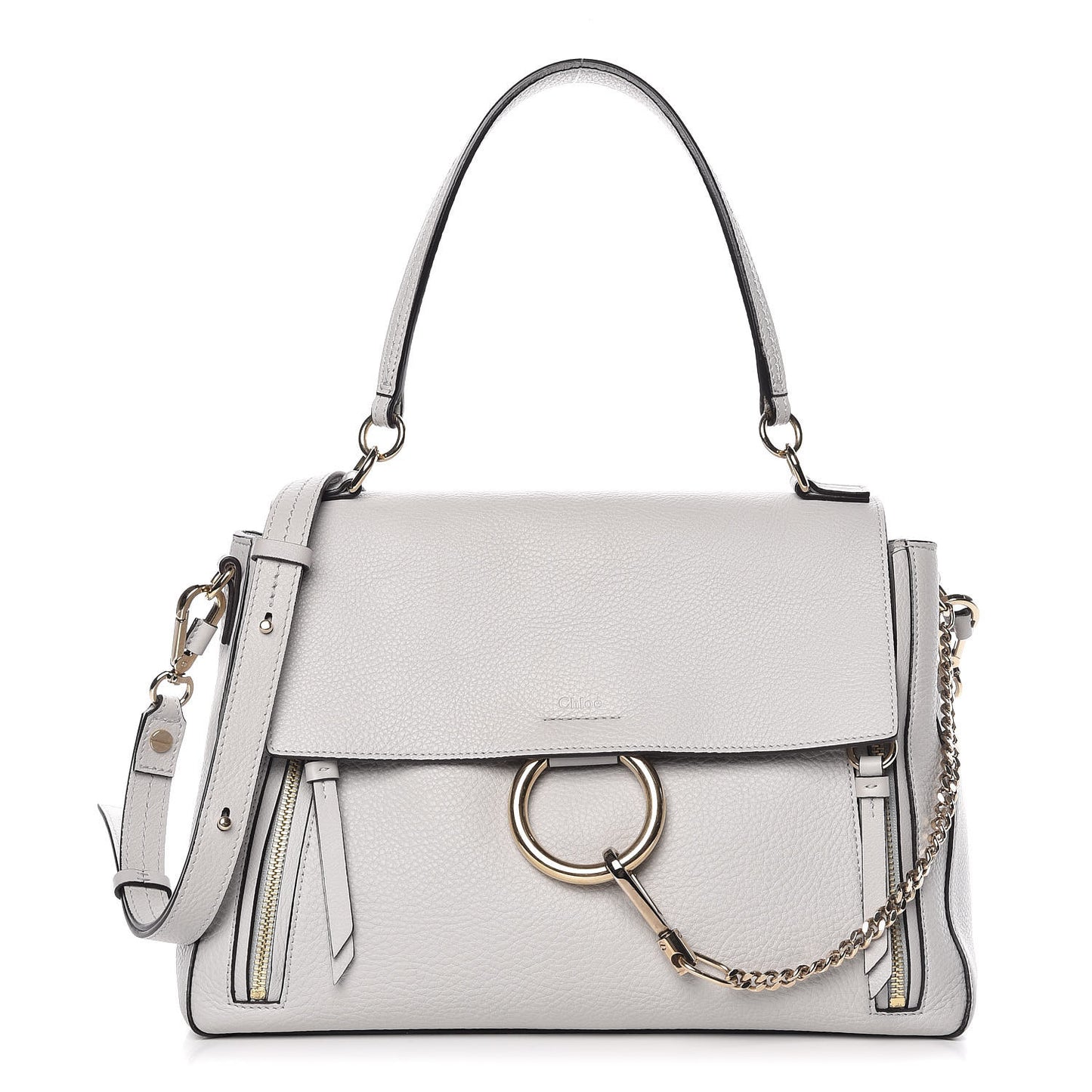 Calfskin Medium Faye Day Shoulder Bag Airy Grey