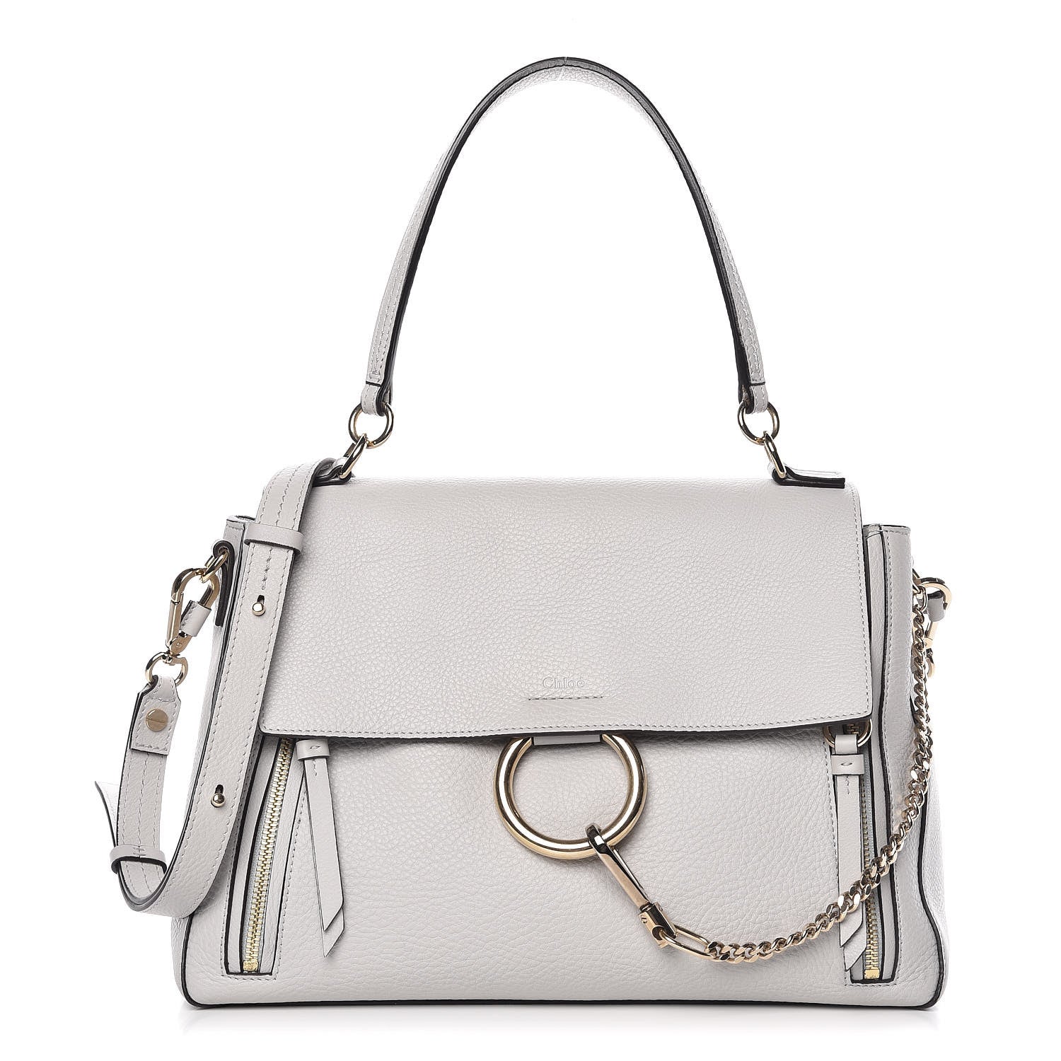 Chloe Calfskin Medium Faye Day Shoulder Bag Airy Grey 1 of 13