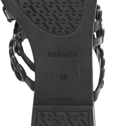 Hermes Rubber Chaine d'Ancre Nude Sandals 36 Black 6 of 7