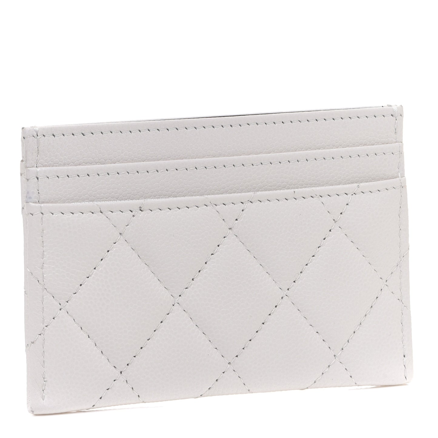 Caviar Quilted My Everything Card Holder White Black