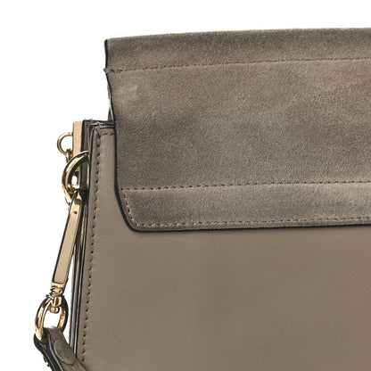 Chloe Calfskin Suede Medium Faye Shoulder Bag Motty Grey 8 of 11