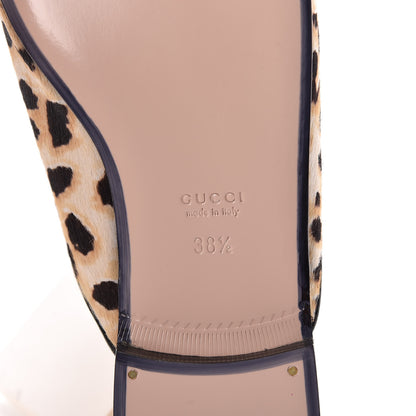 Gucci Calf Hair Leopard Print Womens Princetown Slippers 38.5 Naturale Black 6 of 8