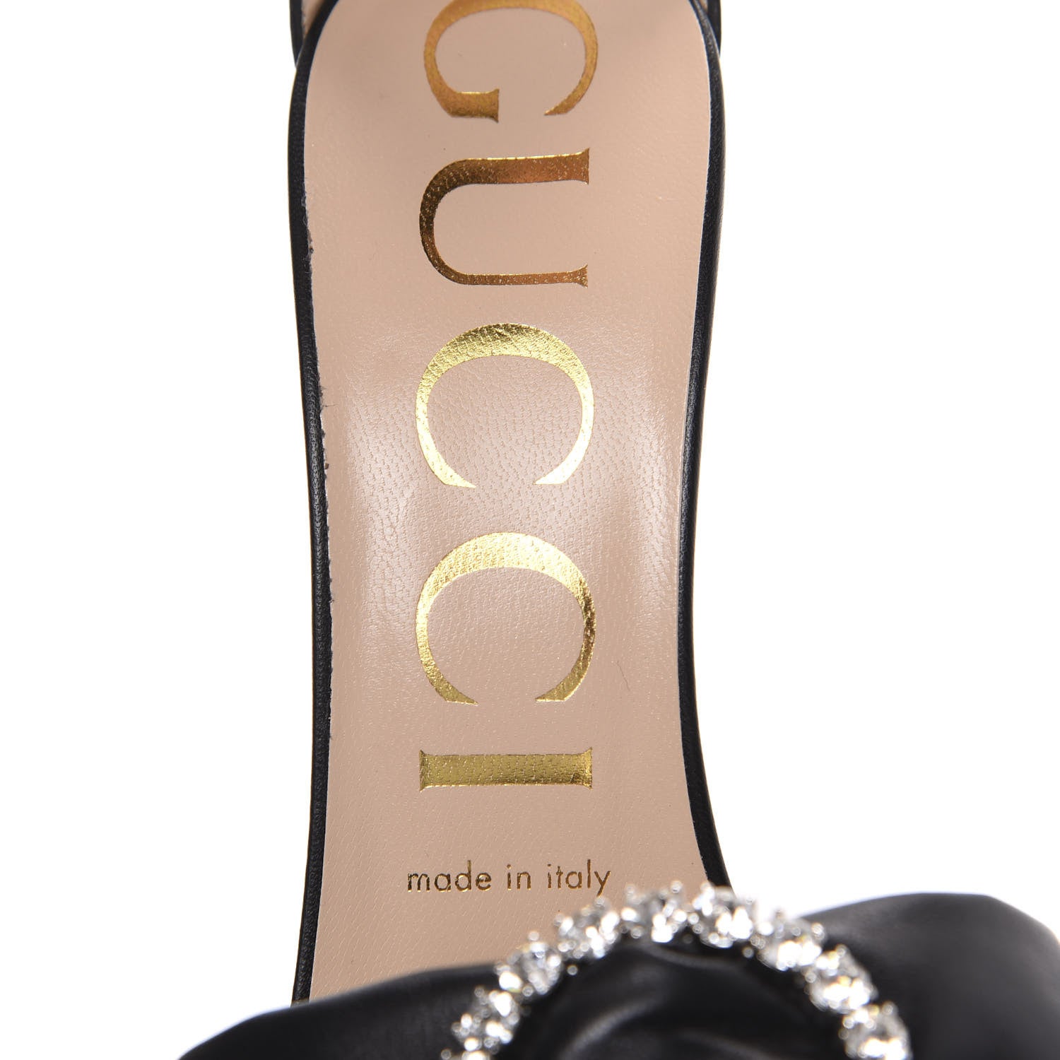 Gucci Nappa Ilse Pleated Bow Sandals 36 Black 7 of 9