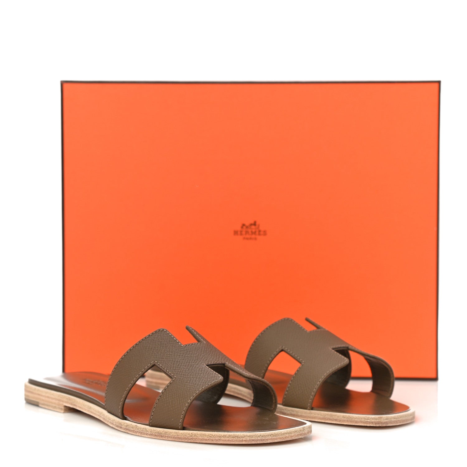 Hermes Epsom Oran Sandals 37 Etoupe 10 of 10