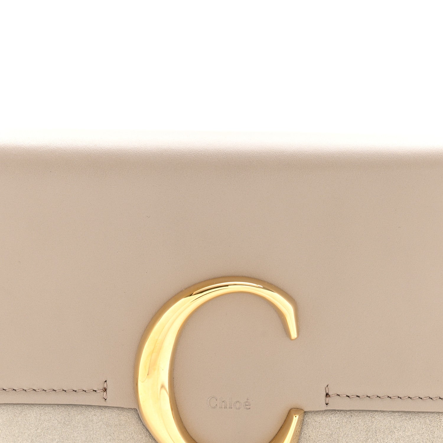 Chloe Calfskin Suede C Clutch With Chain Motty Grey 8 of 13