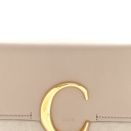Chloe Calfskin Suede C Clutch With Chain Motty Grey 8 of 13