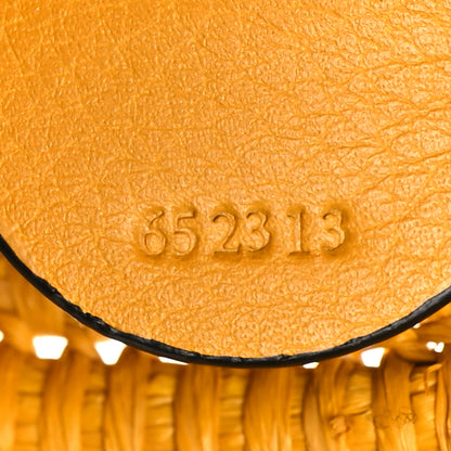 Loewe Calfskin Raffia Paulas Ibiza Petal Basket Tote Bag Ochre 7 of 10