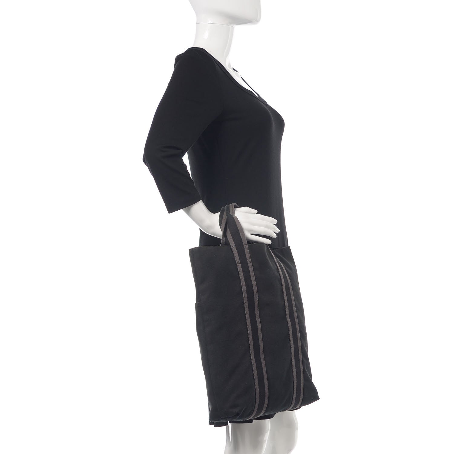 Hermes Canvas Fourre Tout Black 2 of 11