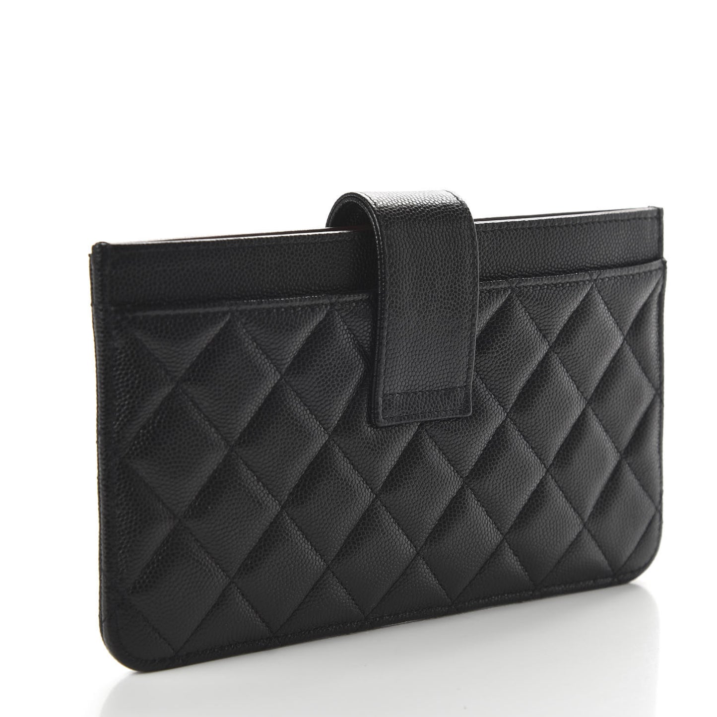 Caviar Quilted Classic Strap Pouch Black