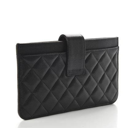 Chanel Caviar Quilted Classic Strap Pouch Black 3 of 12