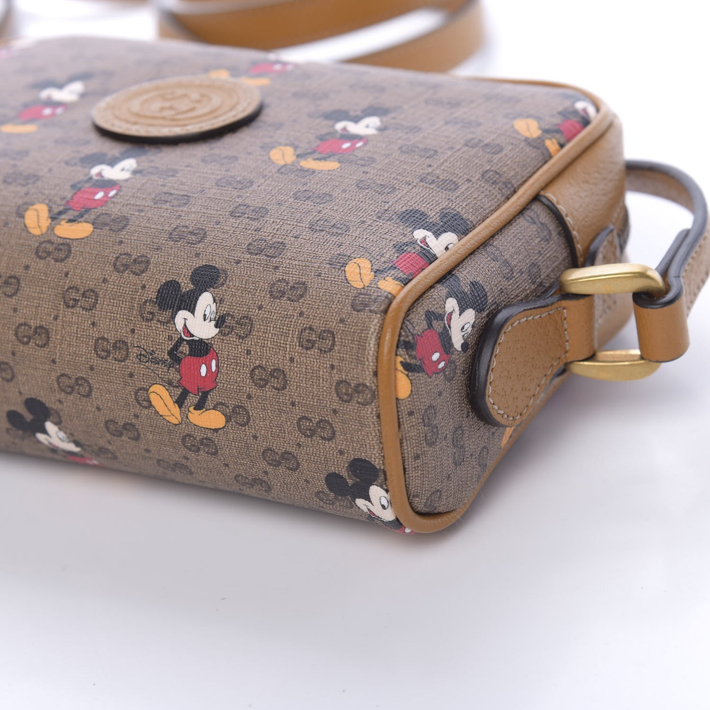 X DISNEY Mini Vintage GG Supreme Monogram Mickey Mouse Shoulder Bag Beige Vintage Sun Oil
