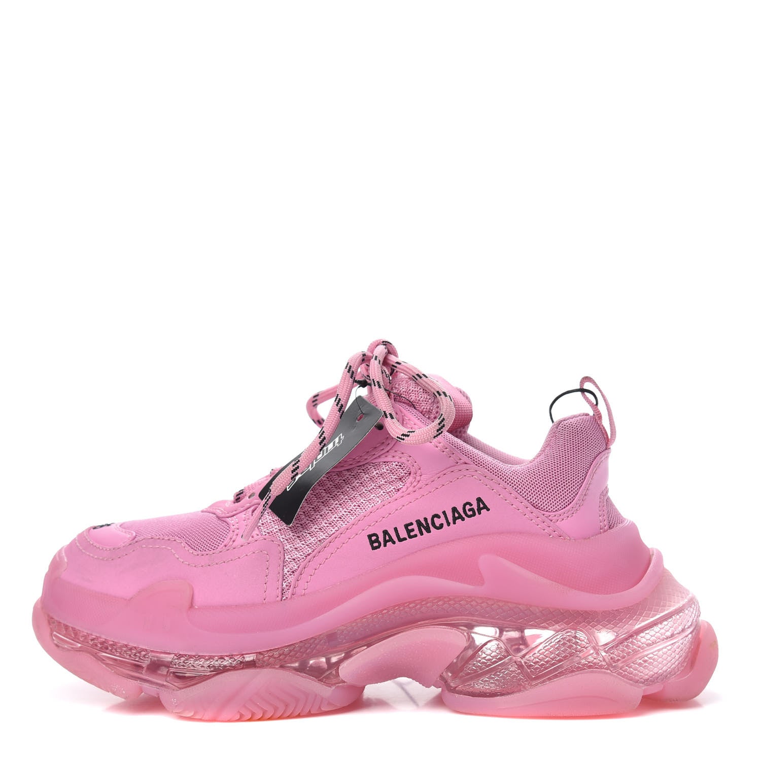 Balenciaga Fabric Mesh Clear Sole Womens Triple S Sneakers 36 Pink 1 of 9