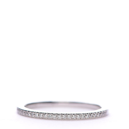 Tiffany Platinum Diamond Lucida Half Circle Wedding Band Ring 52 6 3 of 5