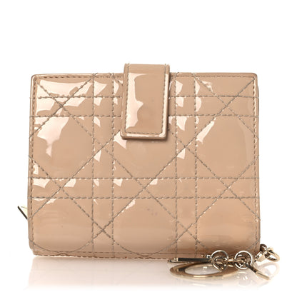 Christian Dior Patent Cannage Lady Dior Eden Wallet Beige 1 of 12