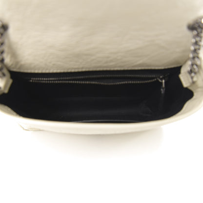Saint Laurent Crinkled Calfskin Matelasse Monogram Niki Chain Wallet Crema Soft 5 of 9