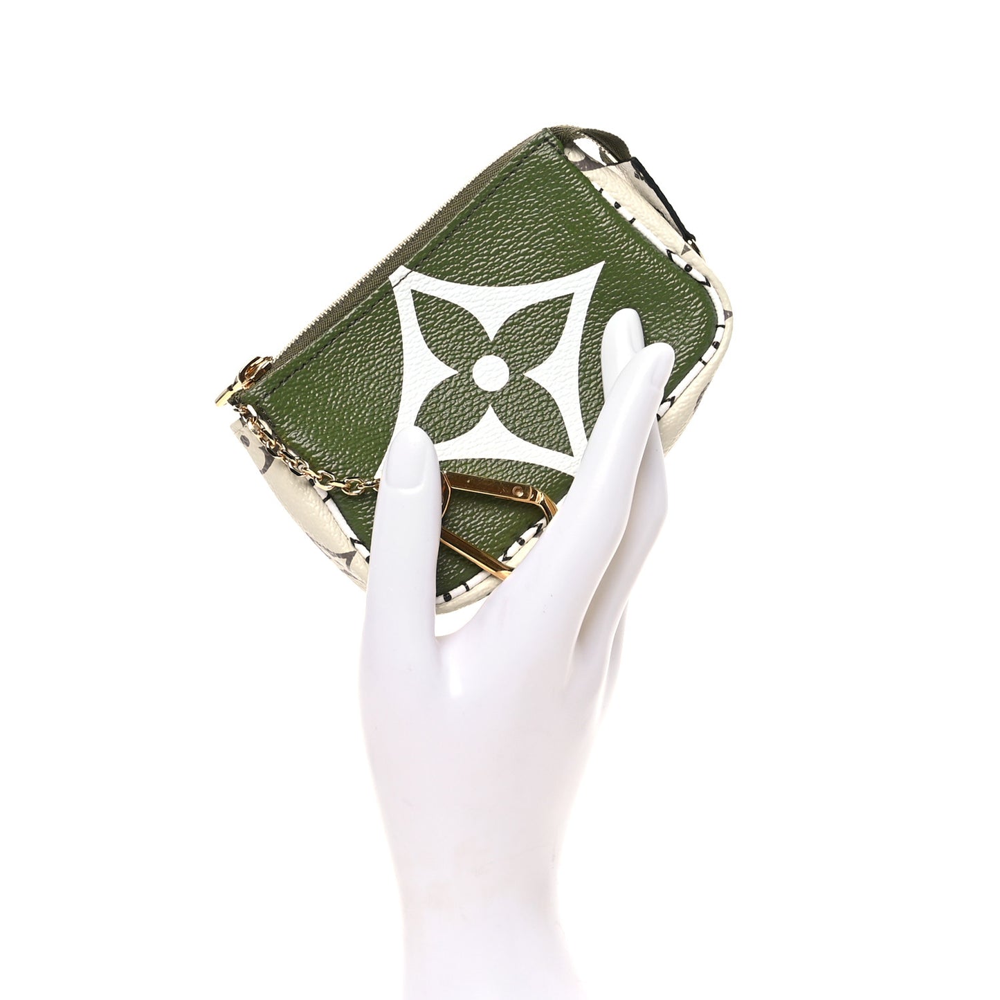Monogram Giant Micro Pochette Accessories Kaki White
