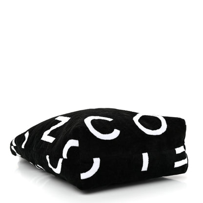 Chanel Terry Cotton Logo Beach Hobo Black White 5 of 11