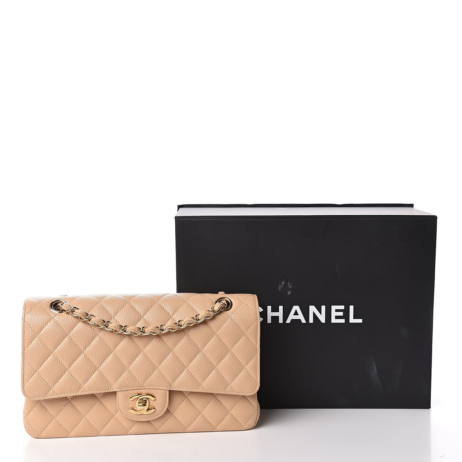Chanel Caviar Quilted Medium Double Flap Beige Clair 12 of 12