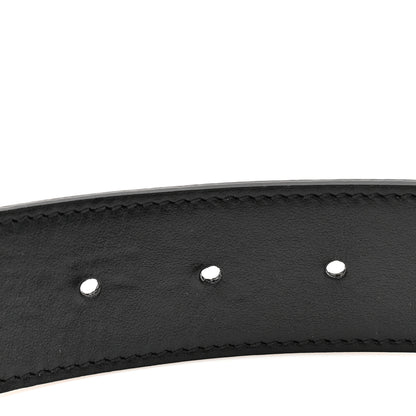 Gucci GG Supreme Monogram Plutone Calfskin Double G Reversible 30mm Belt 80 32 Beige Ebony New Acero 4 of 4