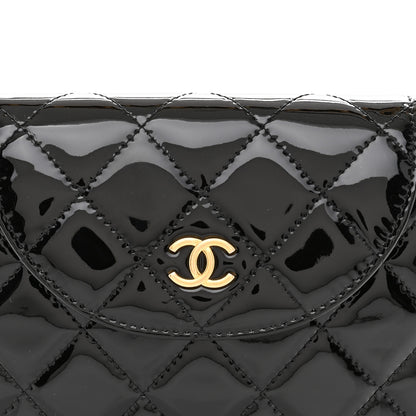 Chanel Patent Calfskin Quilted Chain Hoop Bag Black 8 of 10