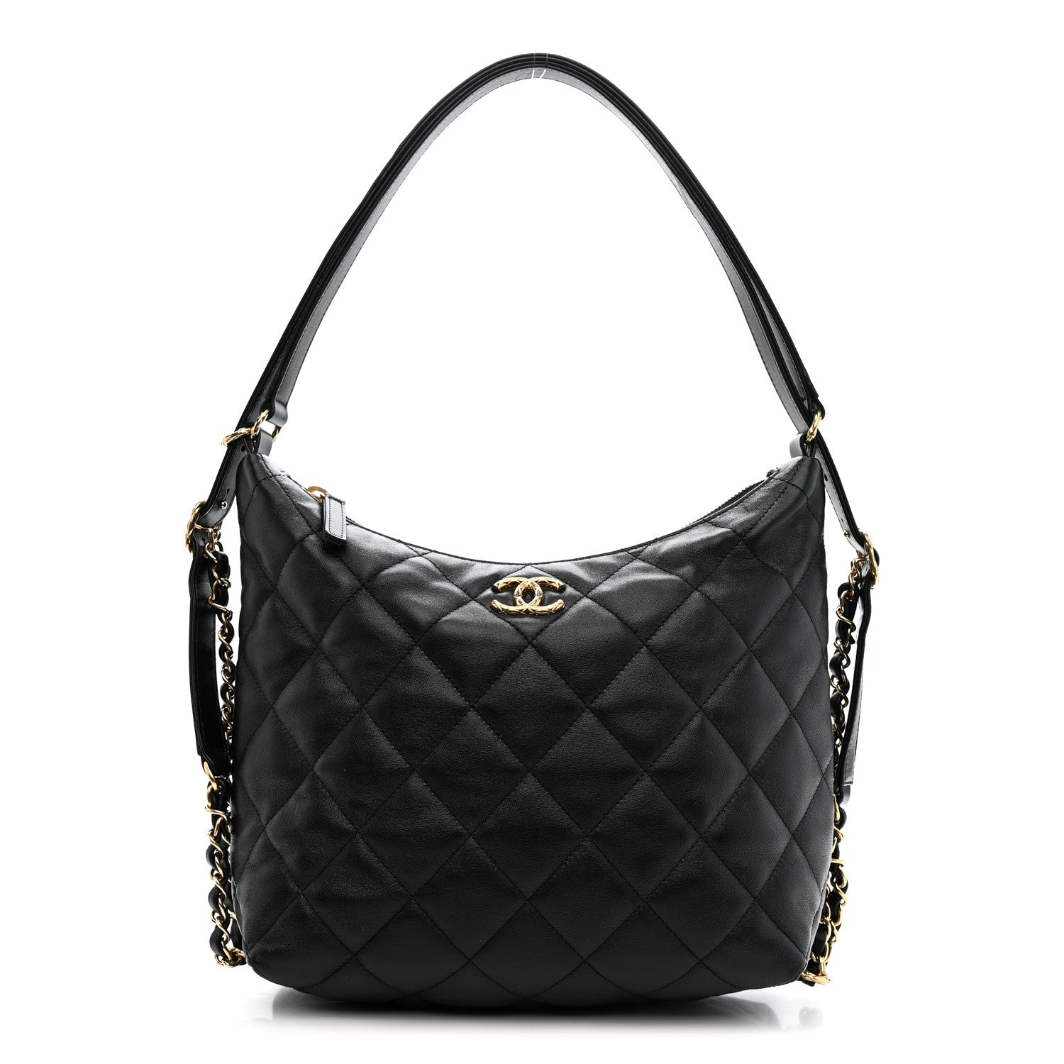 Chanel Lambskin Quilted Maxi Hobo Black 1 of 10