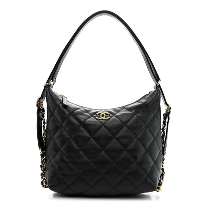 Chanel Lambskin Quilted Maxi Hobo Black 1 of 10