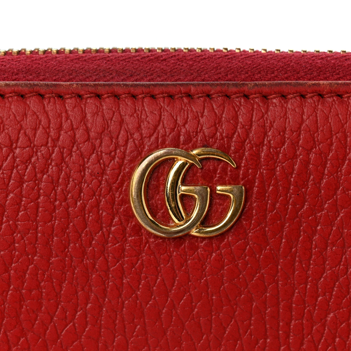 Gucci Dollar Calfskin GG Marmont Zip Around Wallet Hibiscus Red 6 of 8