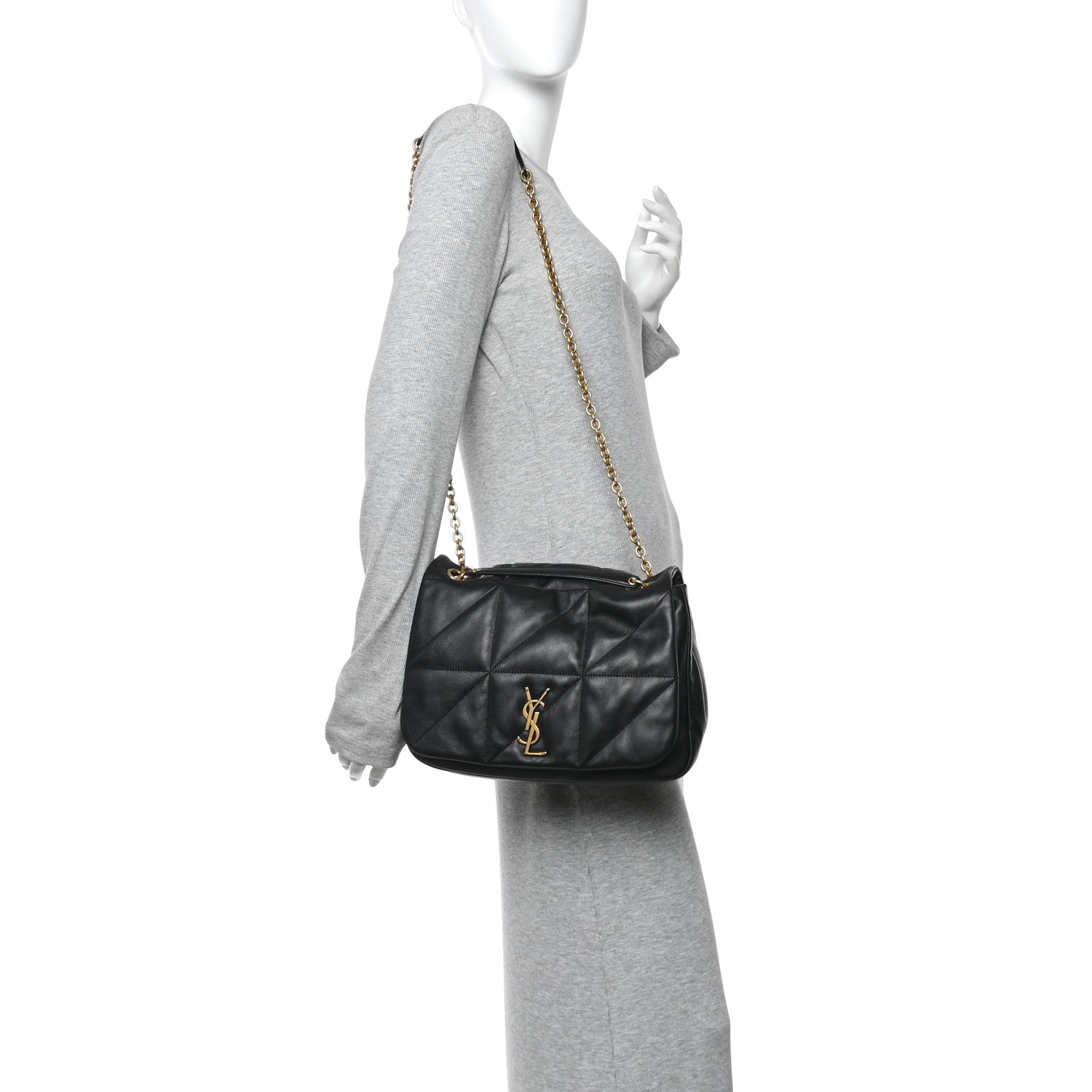Saint Laurent Lambskin Matelasse Monogram Medium Jamie 4.3 Black 2 of 10