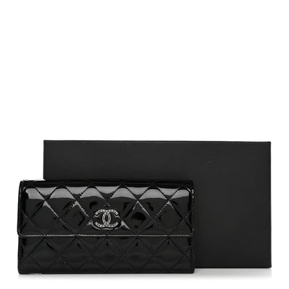Chanel Patent Quilted Large Brilliant Flap Wallet Black 9 of 9