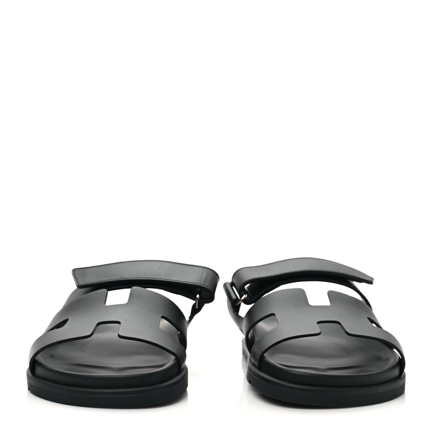 Hermes Calfskin Womens Chypre Sandals 40 Black 2 of 8