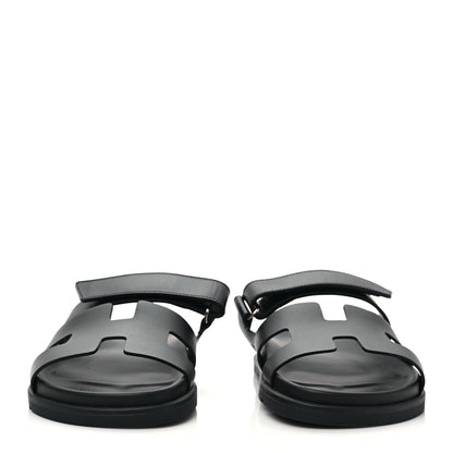 Hermes Calfskin Womens Chypre Sandals 40 Black 2 of 8