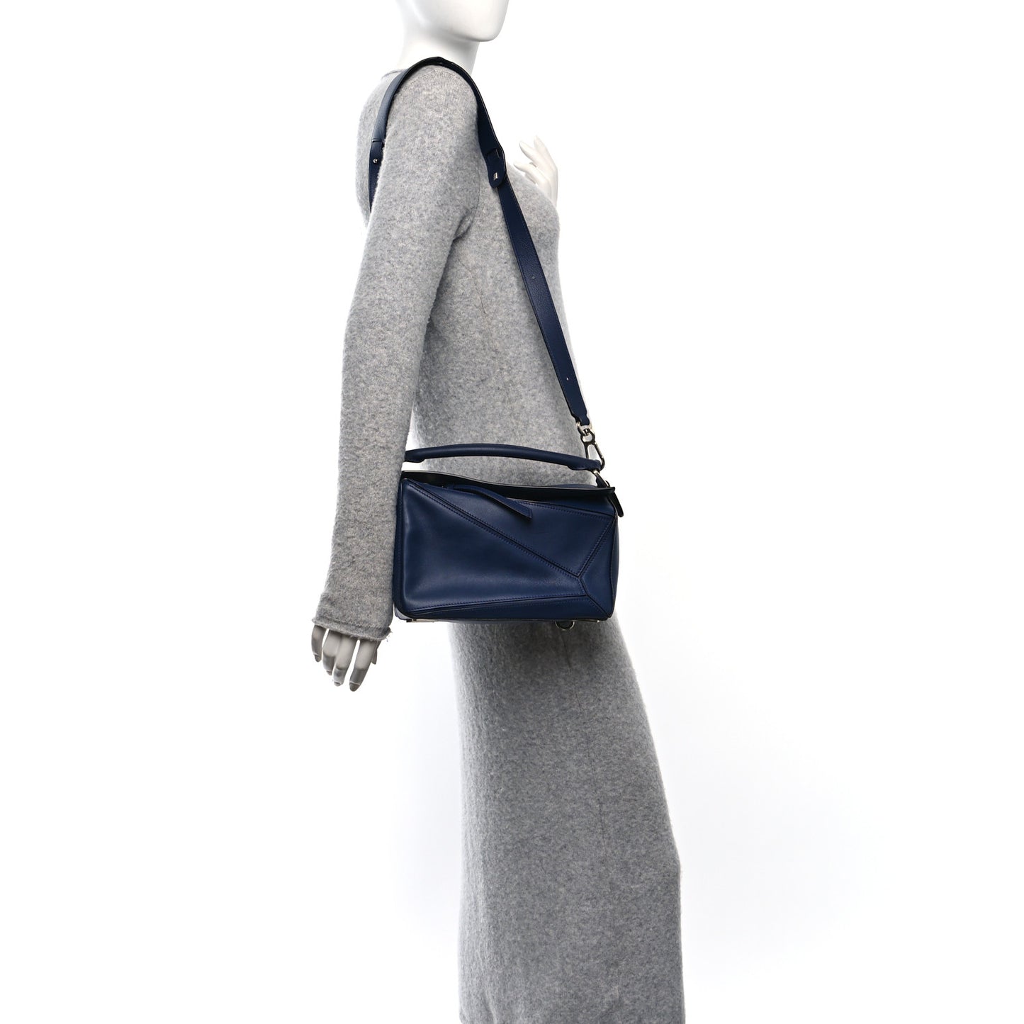 Calfskin Small Puzzle Bag Marine