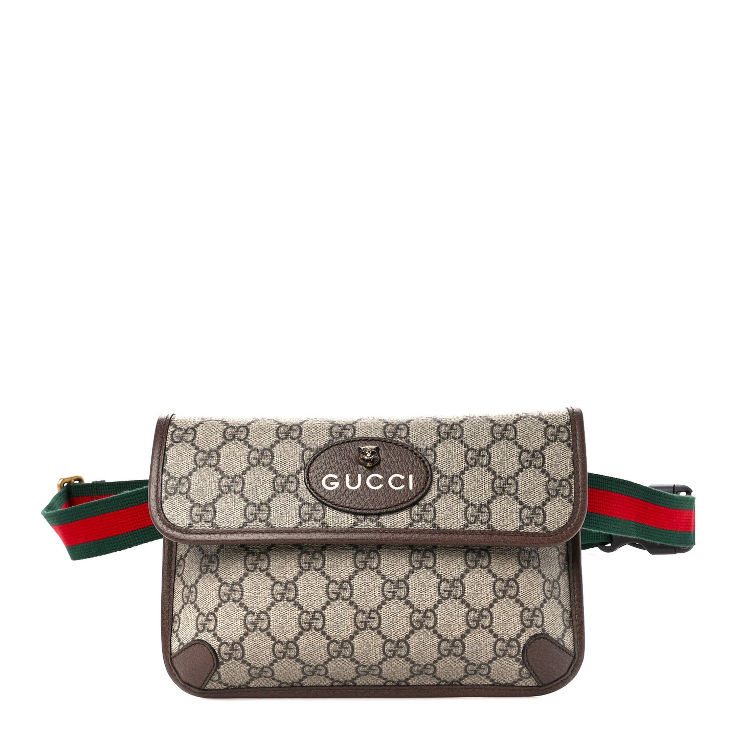 GG Supreme Monogram Neo Vintage Web Belt Bag Brown