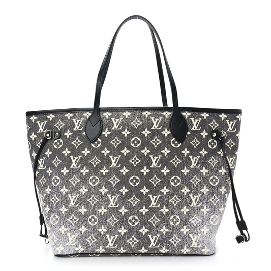 Denim Monogram Jacquard Neverfull MM Grey