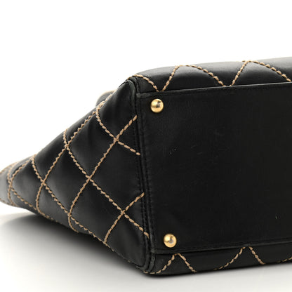 Chanel Calfskin Contrast Stitch Surpique Tote Black 9 of 15