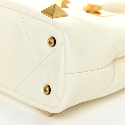Valentino Garavani Nappa Mini Roman Stud The Handle Bag Ivory 9 of 12