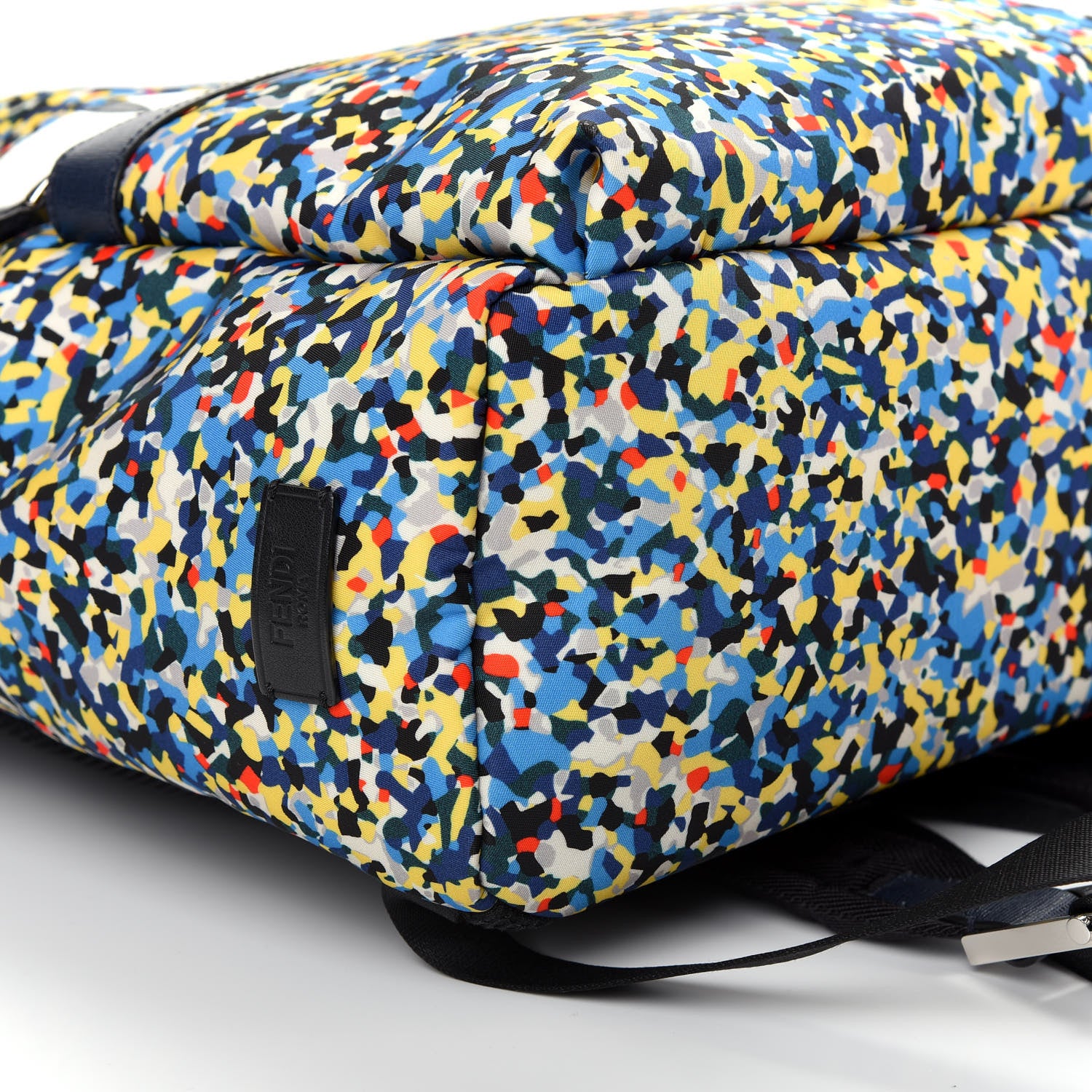 Fendi Nylon Vitello Elite Flamingo Granite Lightning Monster Eyes Backpack Multicolor Lavagna 5 of 8