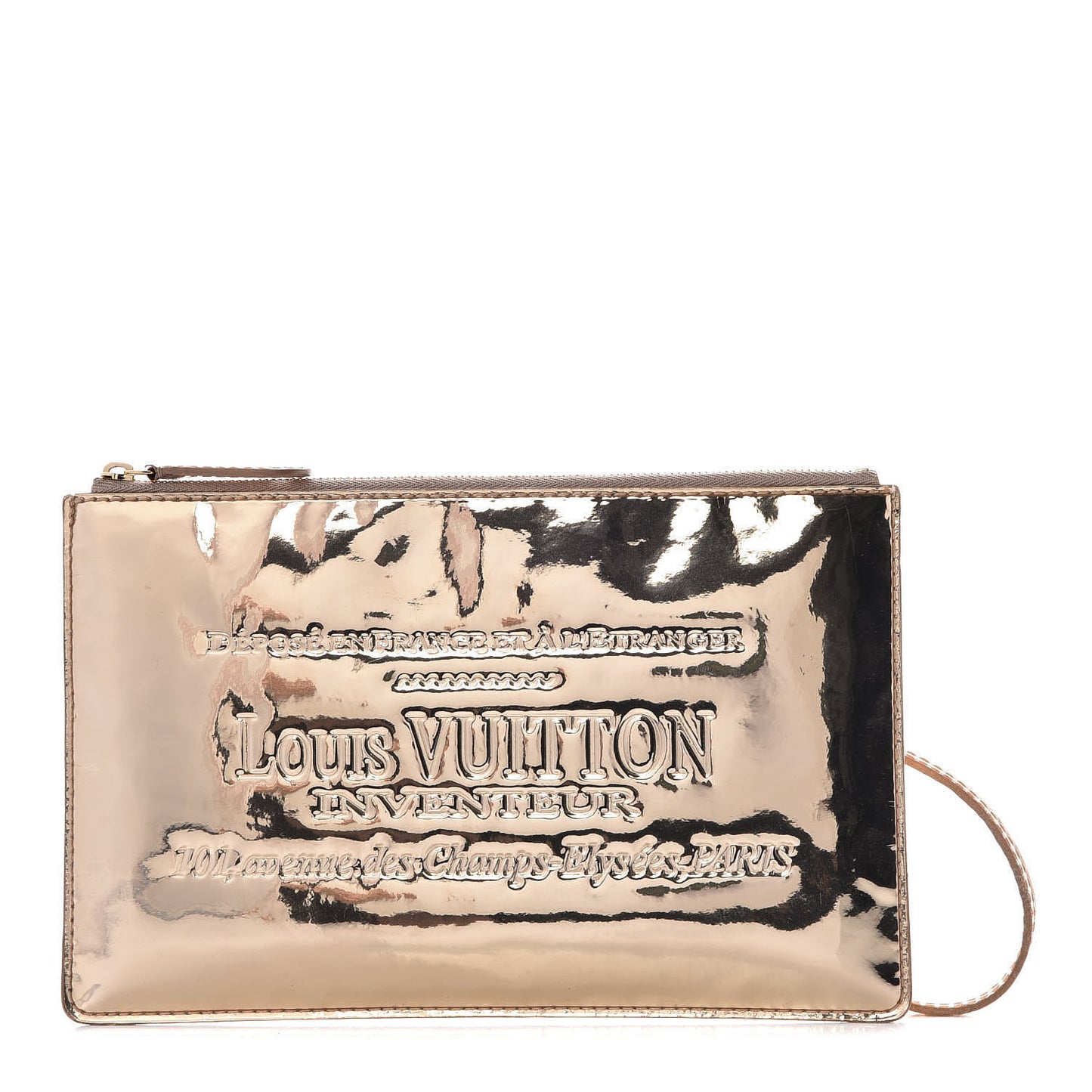 Monogram Miroir Inventeur Pochette Plat Dore Gold
