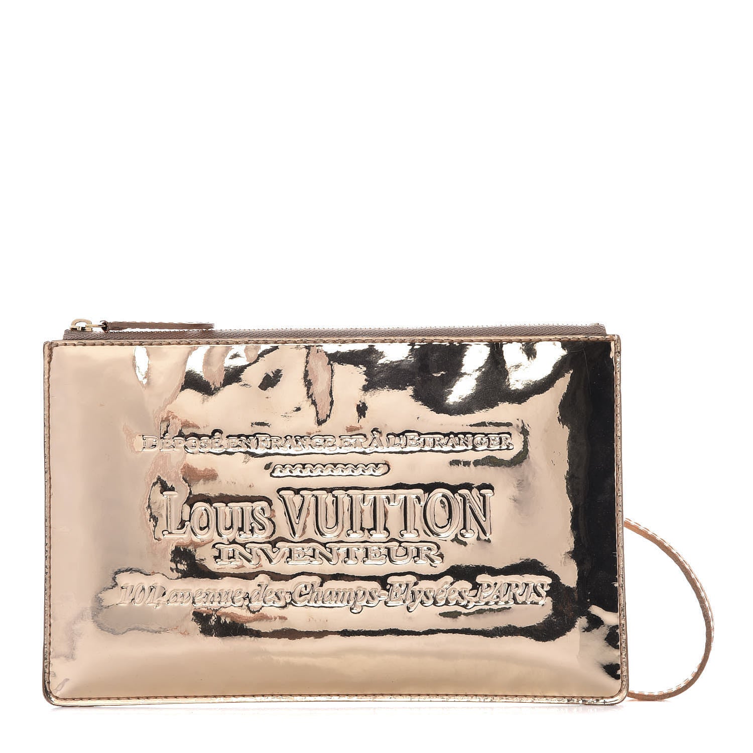 Louis Vuitton Monogram Miroir Inventeur Pochette Plat Dore Gold 1 of 8